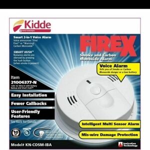 Kidde FireX White Smoke and Carbon Monoxide Voice Alarm